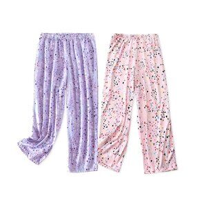 PNAEONG Capri Pajama Pants Lounge Causal ,Pink +Purple,3XL, 2PK